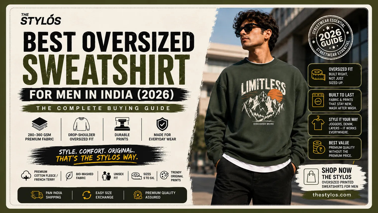Best Oversized Sweatshirt for Men in India (2026): The Complete Buying Guide