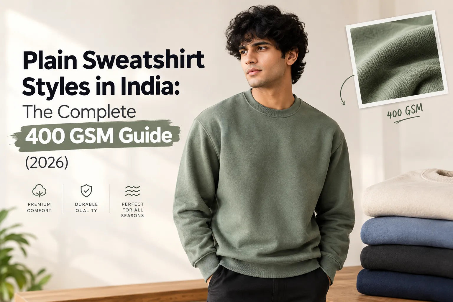 Plain Sweatshirt Styles in India: The Complete 400 GSM Guide (2026)