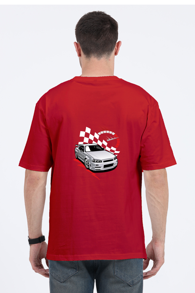 Speed Car Graphic Printed Classic Oversized T-shirt for Men [240gsm]