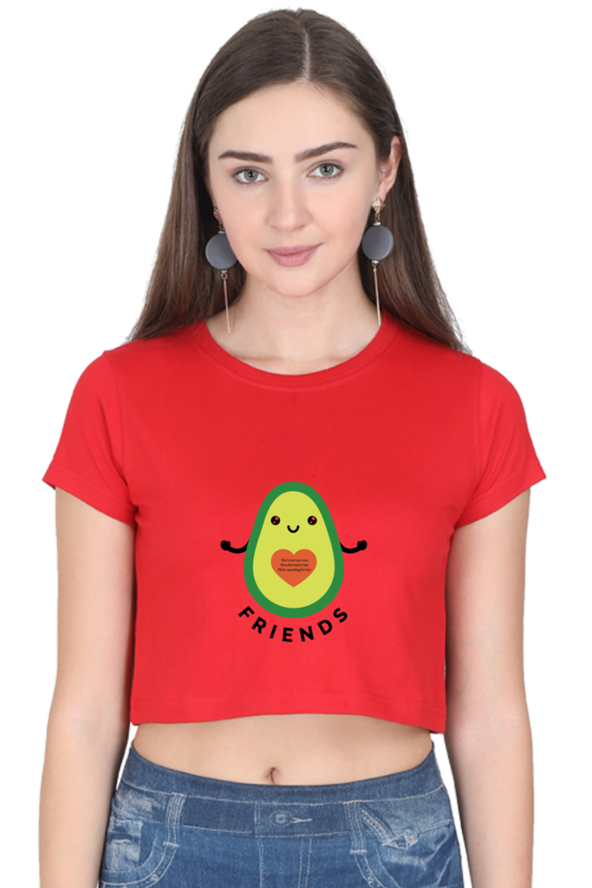 Best Friend Printed Crop Top For Women