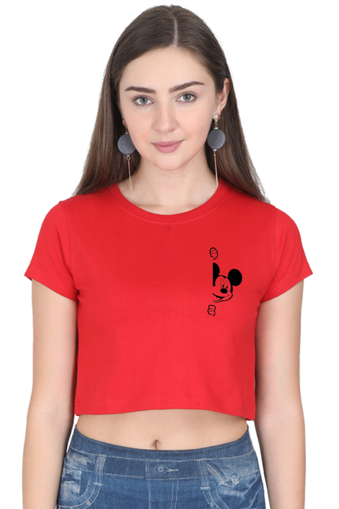 Micky Graphic Printed Crop Top For Women