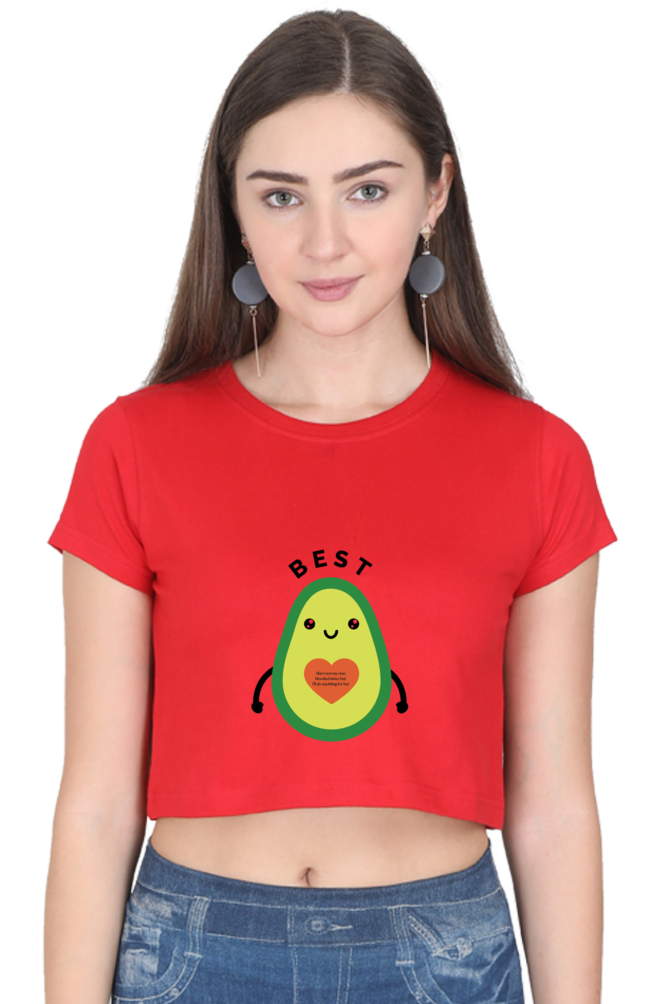 Best Friend Printed Crop Top For Women