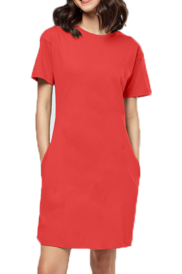 Solid T-Shirt Dress For Women