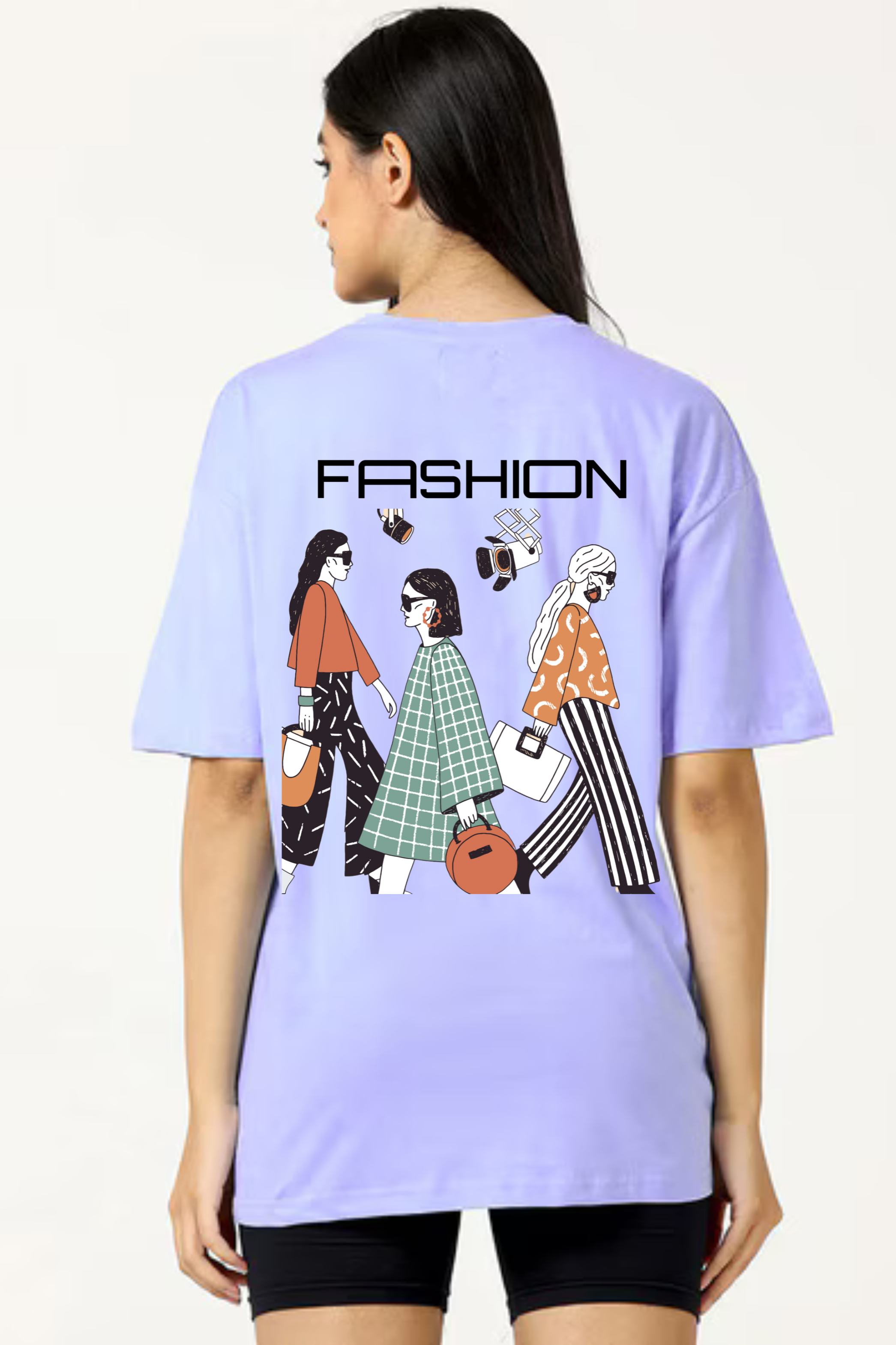 Fashion Graphic Front And Back Printed Classic Oversized T-shirt for Women [240GSM]
