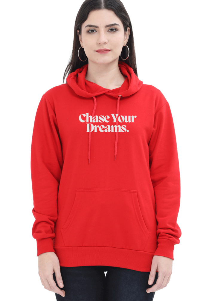 Chase Your Dream Graphic Printed Hoodie For Women [Light Weighted 300 GSM ]