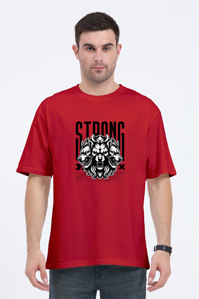 Strong Lion  Graphic Printed Classic Oversized T-shirt for Men [240GSM]