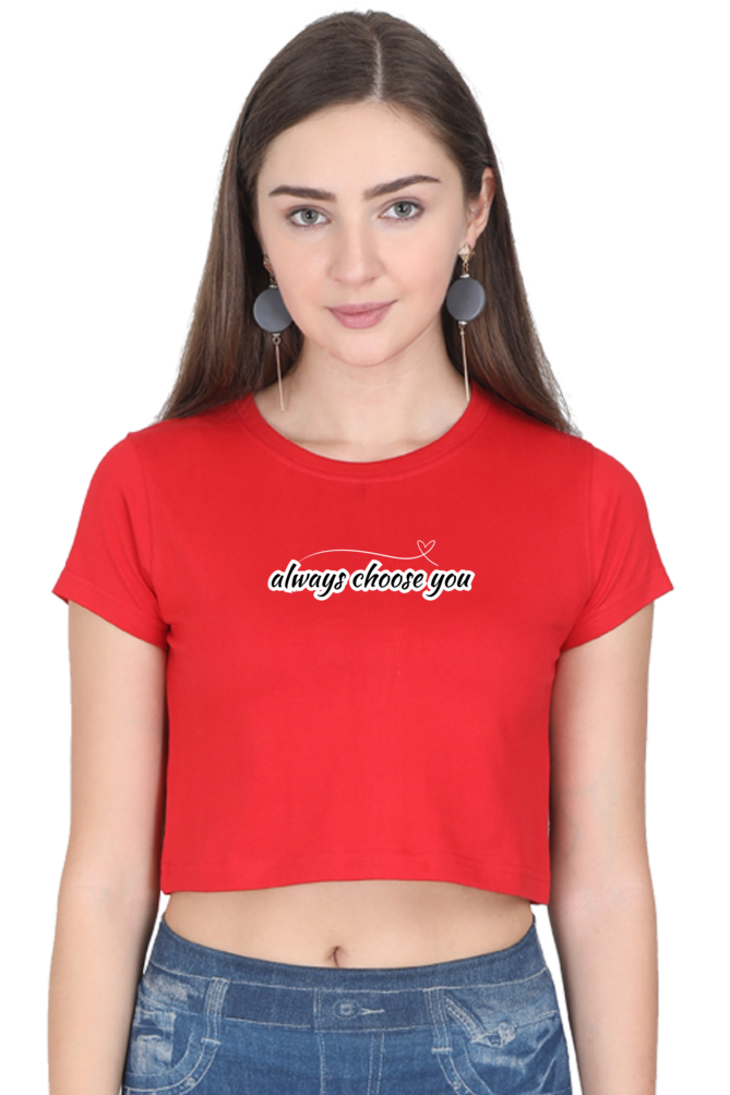 Always Choose Yourself Graphic Printed Crop Top For Women