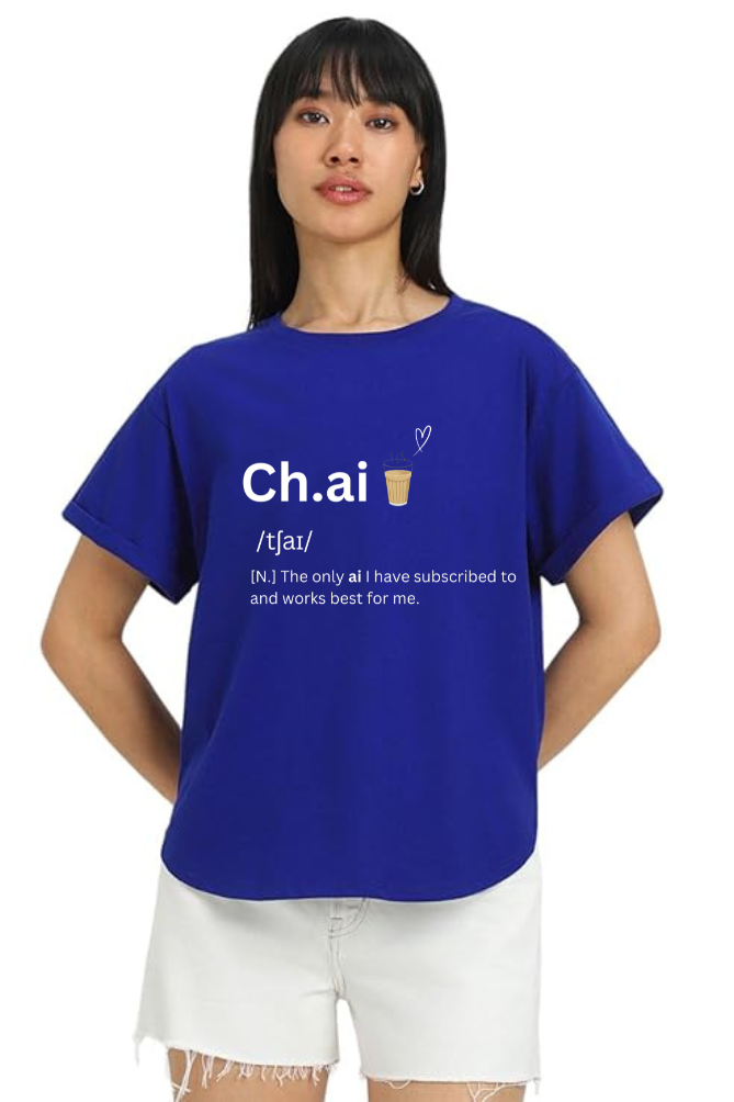 Chai Graphic Printed Classic Oversized T-shirt for Women [240GSM]