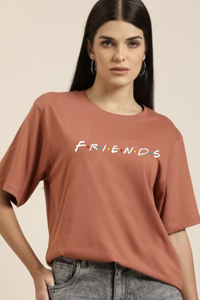 F.R.I.E.N.D.S Graphic Classic Oversized T-shirt for Women [240 GSM]