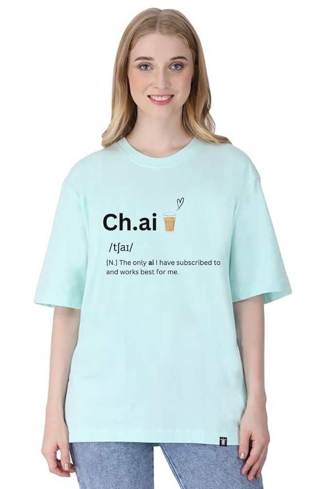 Chai Graphic Printed Classic Oversized T-shirt for Women [240GSM]
