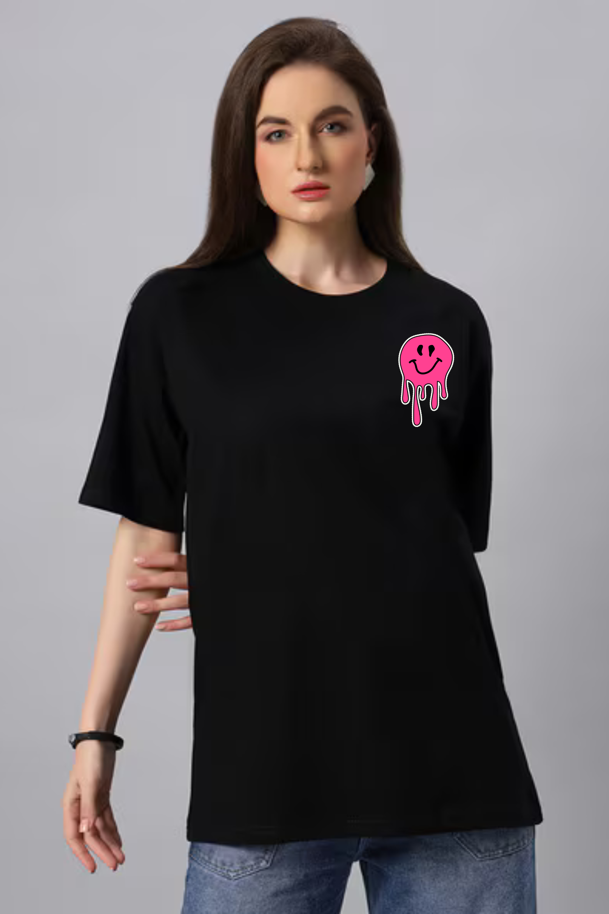 90's Vibes Classic Oversized Front and Back  Graphic Printed T-shirt for Women[240GSM]