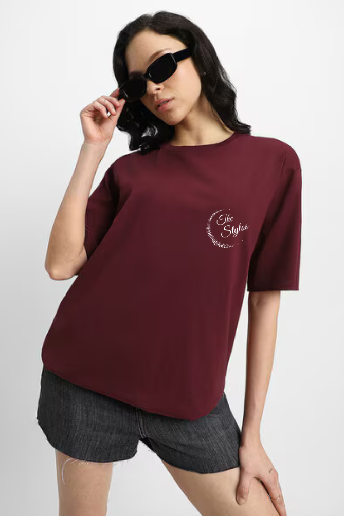 Beautiful Graphic Front And Back Printed Classic Oversized T-shirt for Women [240 GSM]