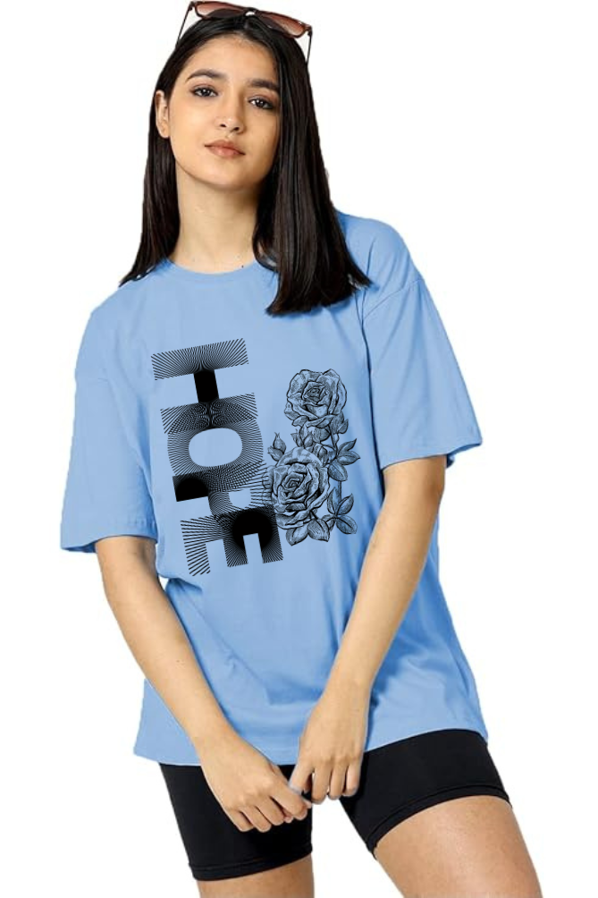 Hope Graphic Printed Classic Oversized T-shirt for Women [240GSM]