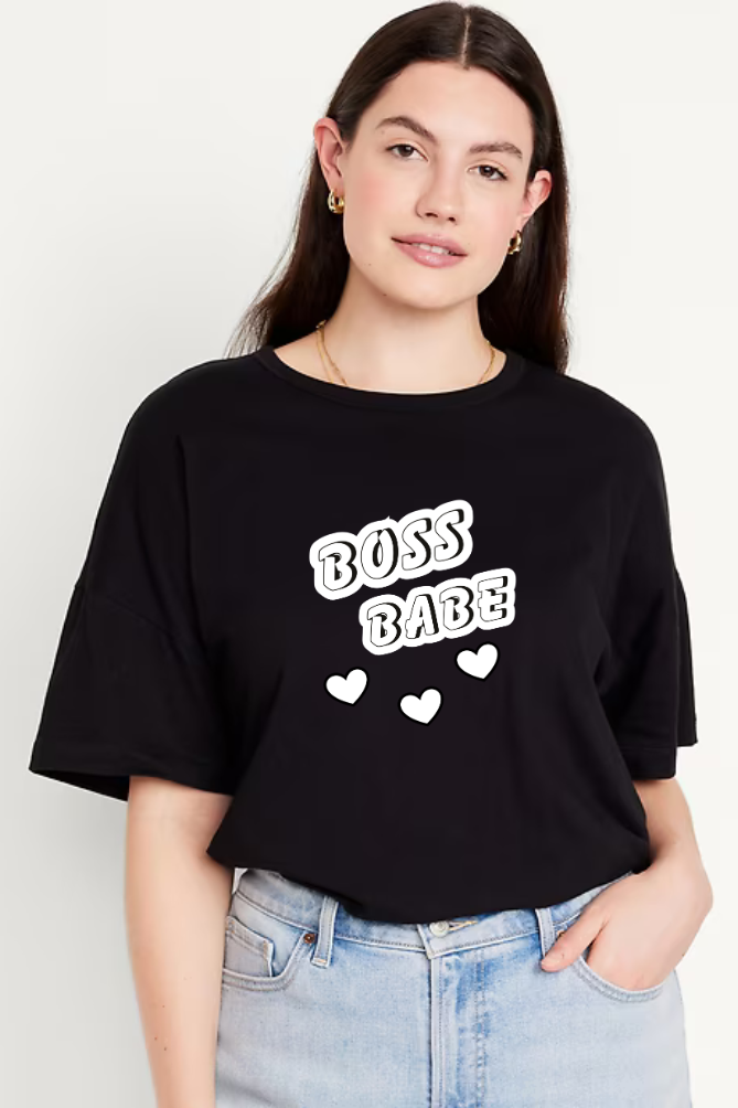 Boss Babe Classic Oversized T-shirt for Women [240 GSM]