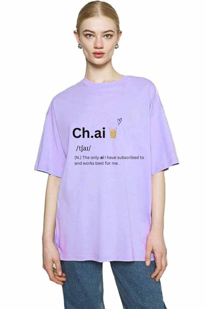 Chai Graphic Printed Classic Oversized T-shirt for Women [240GSM]