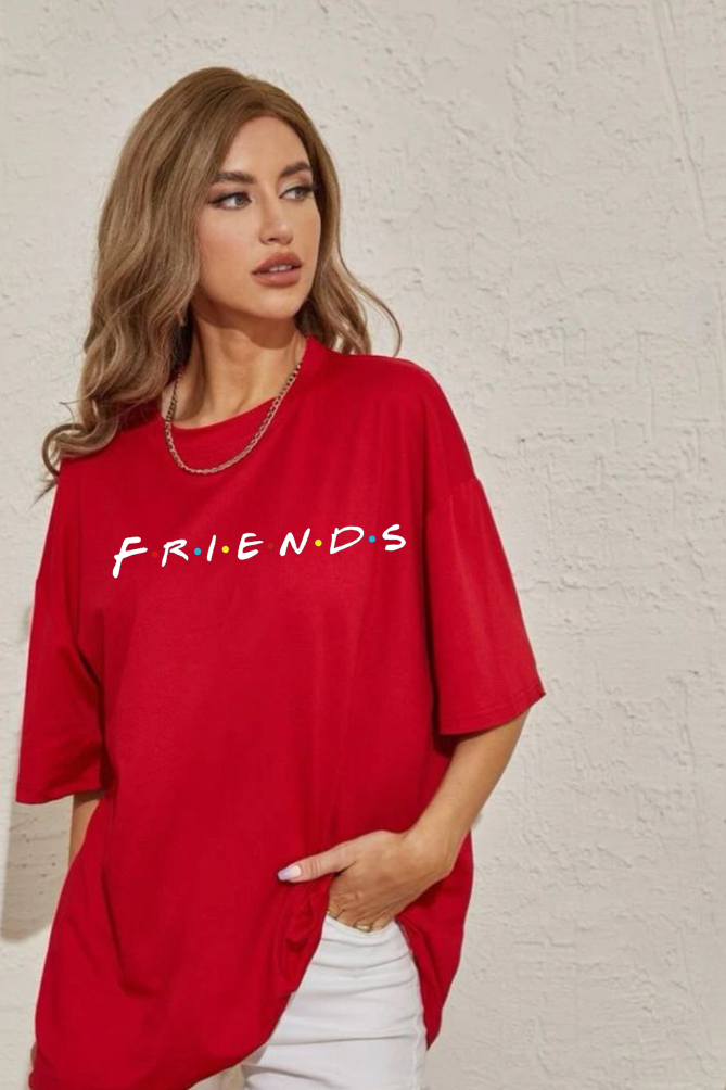 F.R.I.E.N.D.S Graphic Classic Oversized T-shirt for Women [240 GSM]