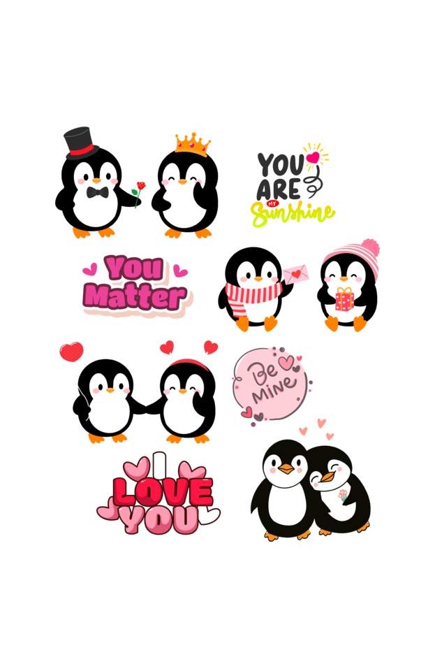 cute Penguin Love story Classic Oversized Front and Back  Graphic Printed T-shirt for Women[240GSM]