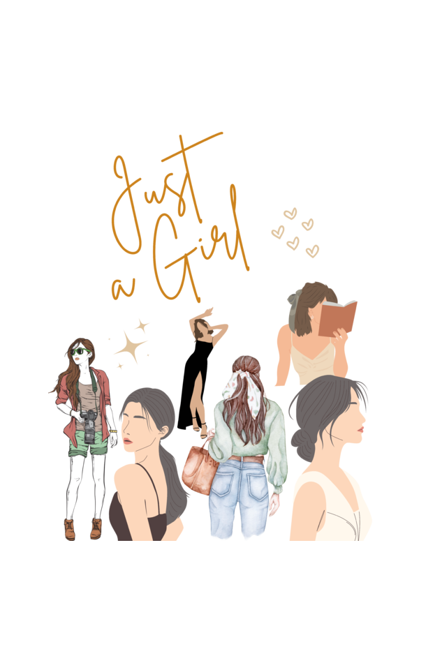 Just a Girl Classic Oversized Graphic Printed T-shirt for Women [240GSM]