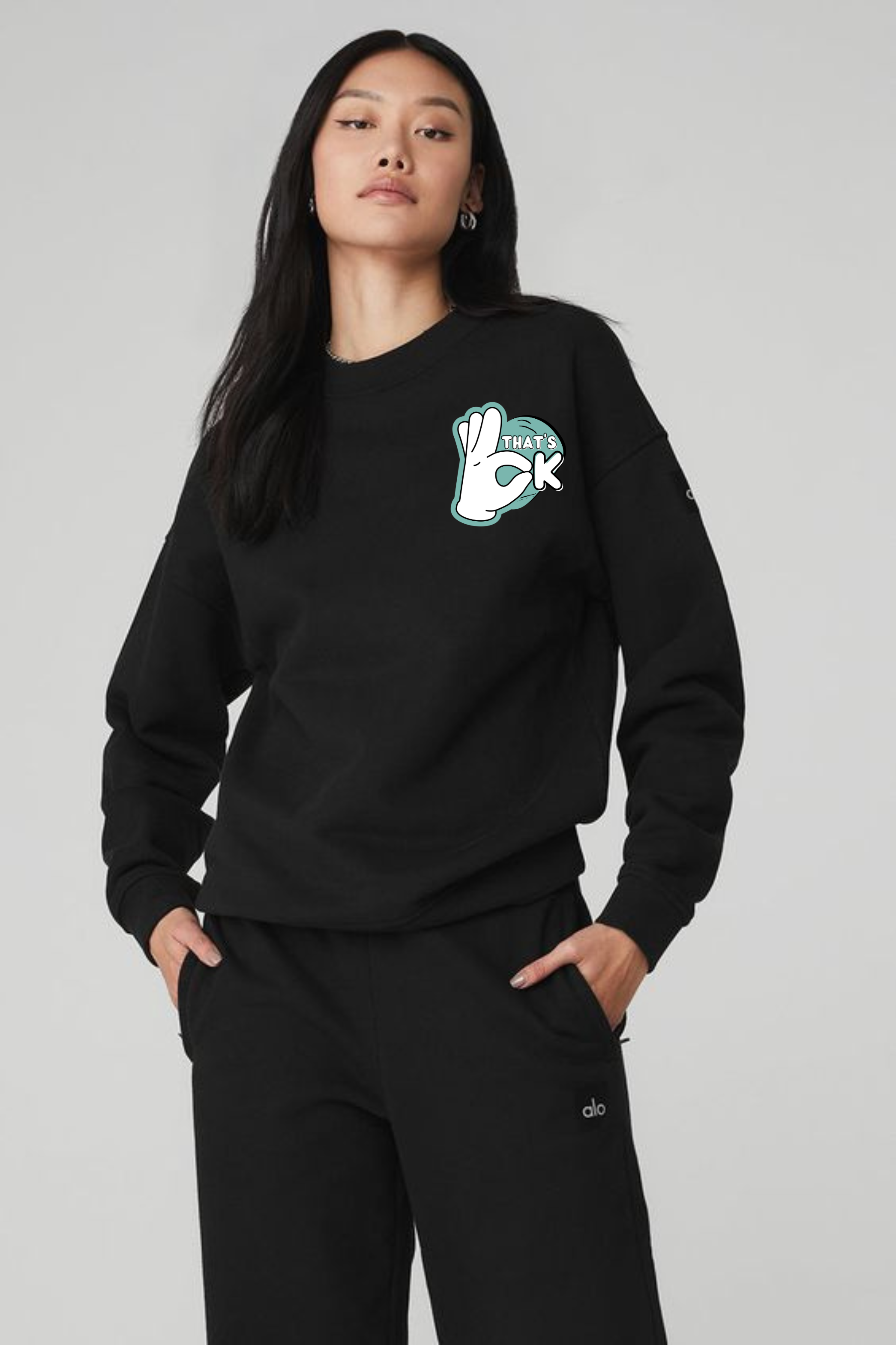 Thats Ok Graphic Printed Sweatshirt For Women [Light Weighted 300 GSM ]