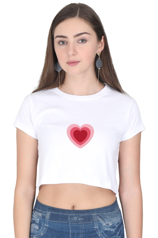 Heart Printed Crop Tops For Women