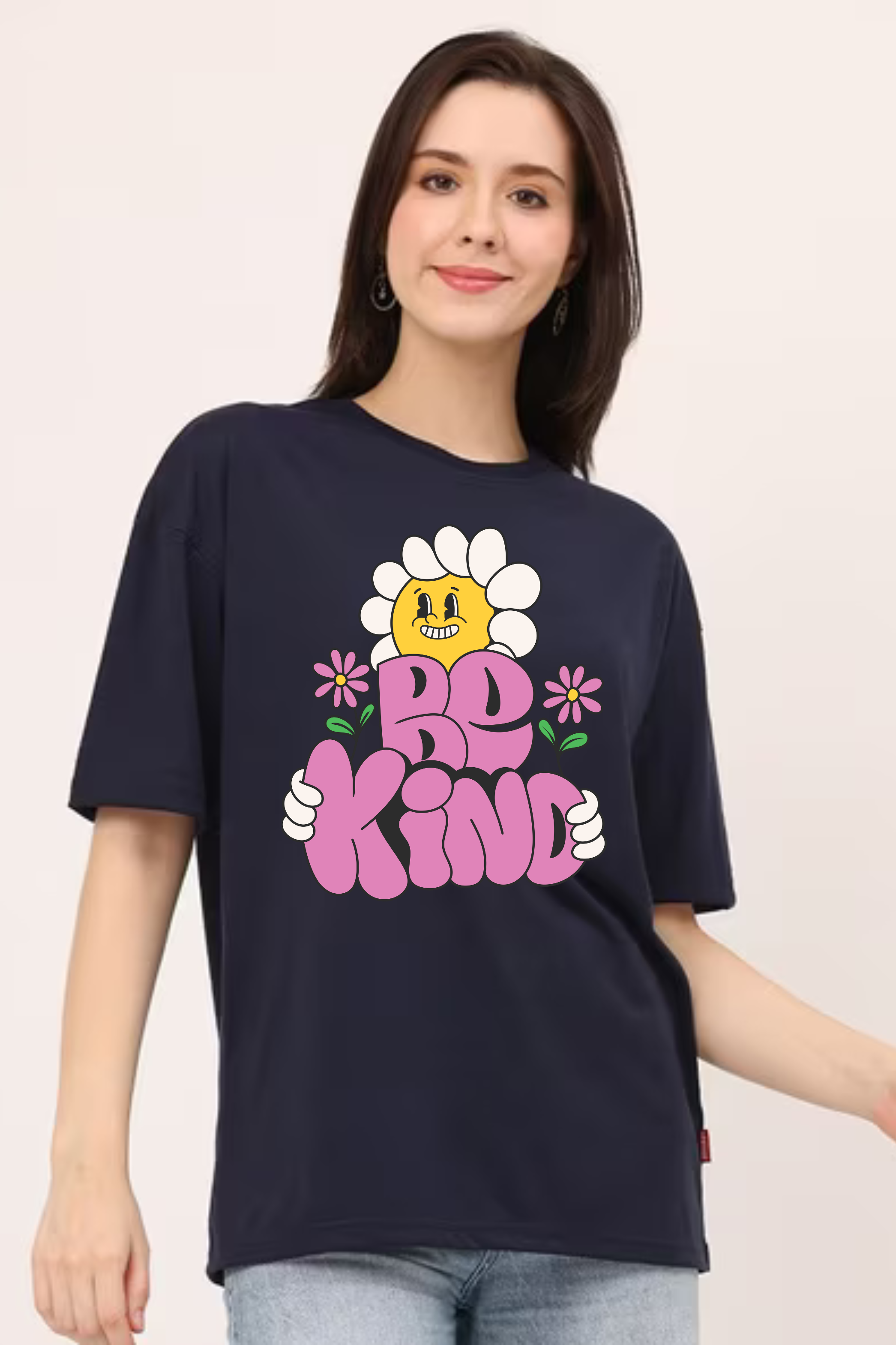 Be Kind Graphic Classic Oversized T-shirt for Women [240 GSM]