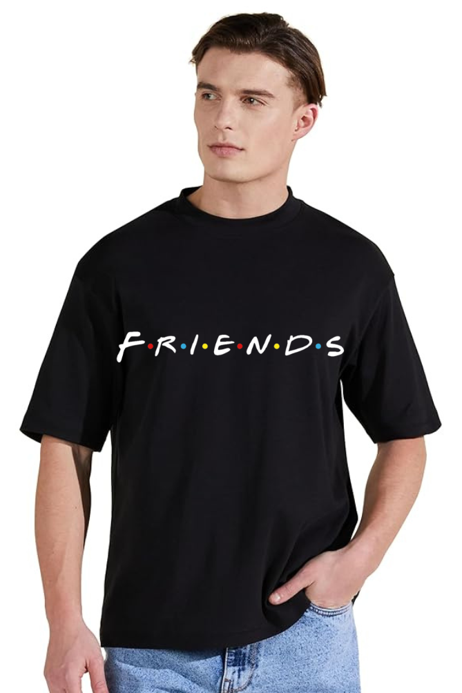 F.R.I.E.N.D.S Graphic Printed Standard Oversized T-shirt for Men [180GSM]
