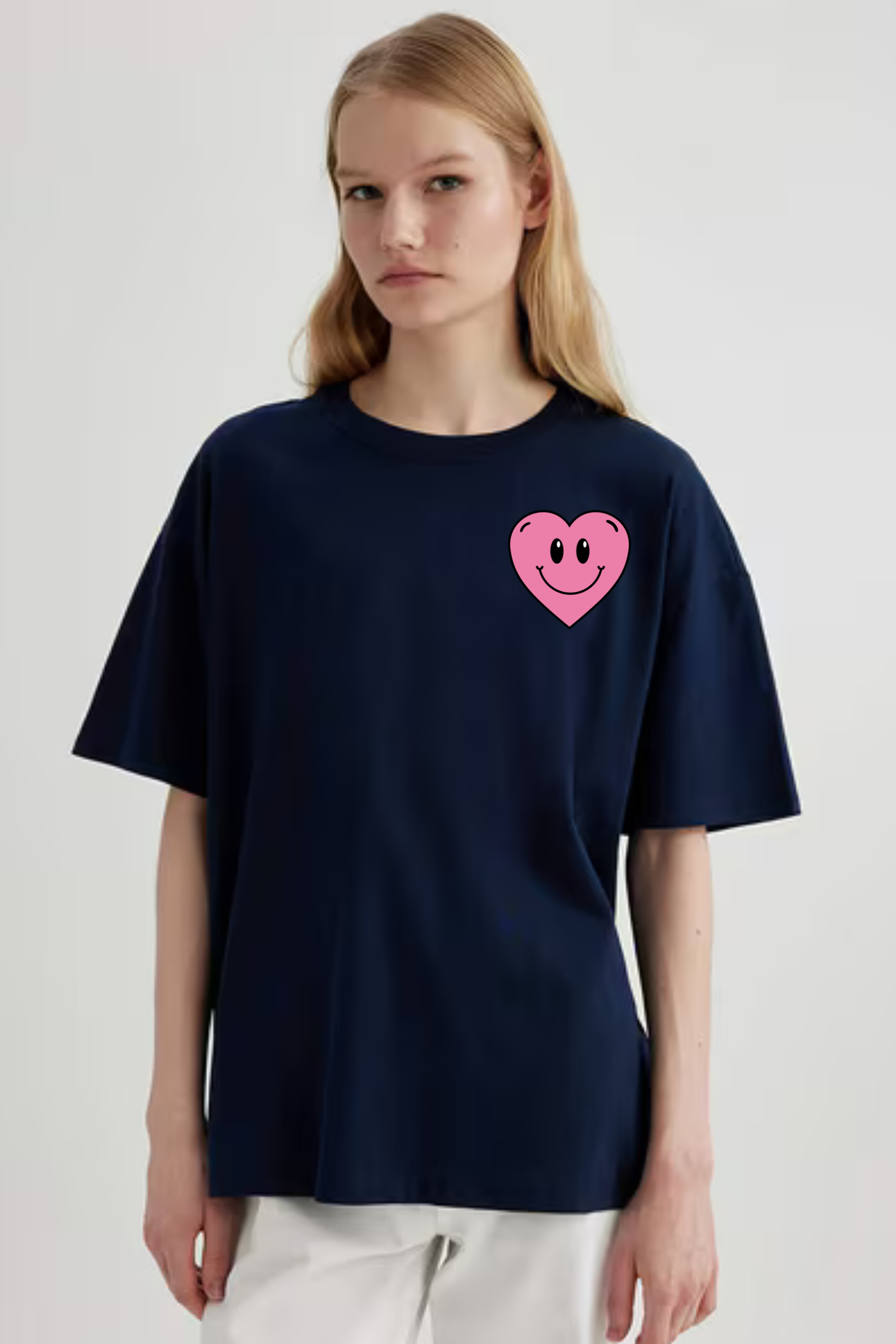 Not In The Mood Front & Back  Graphic Printed Classic Oversized T-shirt For Women 240GSM]