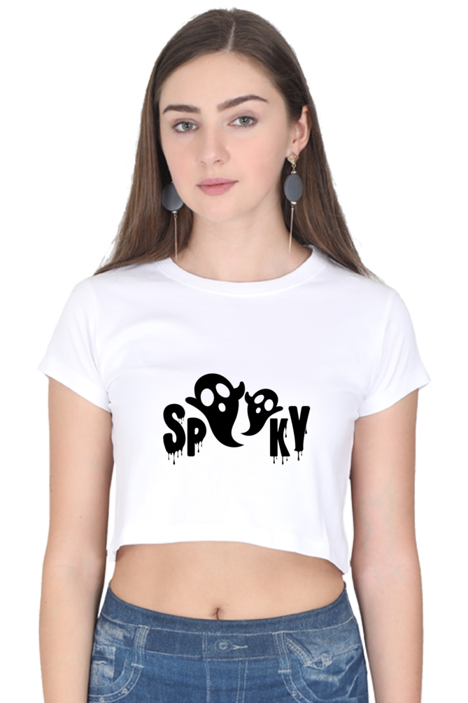 Spooky Printed Crop Top For Women