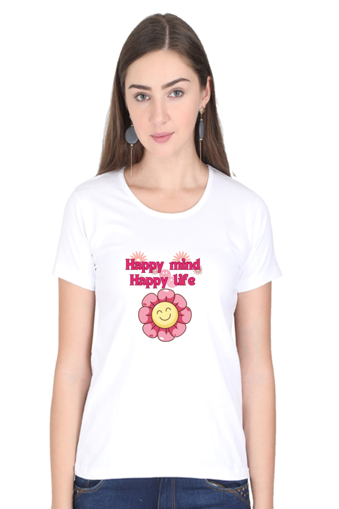 Happy Mind Printed T-shirt for Women