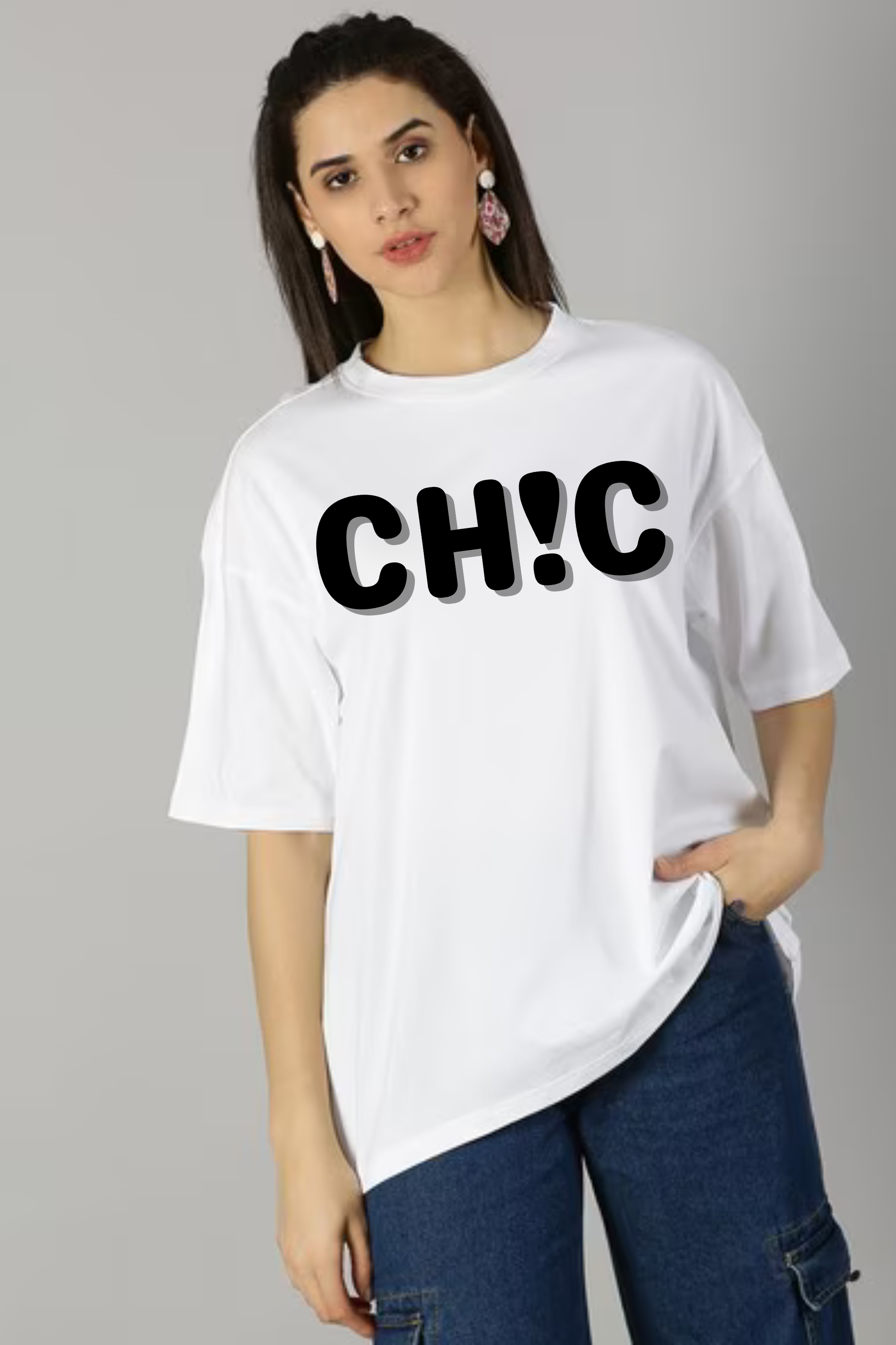 Chic Graphic Printed Classic Oversized T-shirt for Women [240GSM]