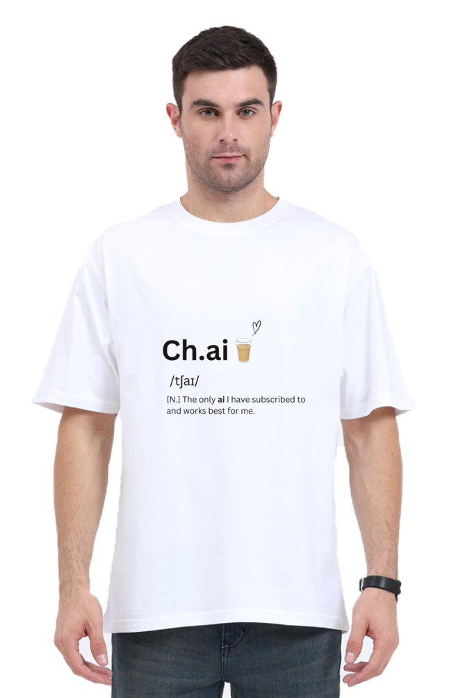 Chai Graphic Printed Classic Oversized T-shirt for Men [240GSM]