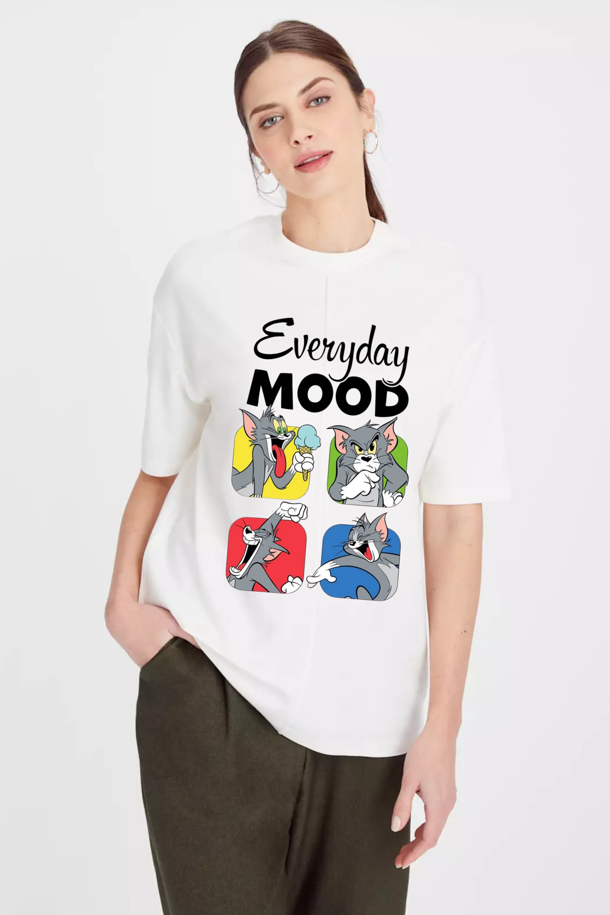 Everyday Mood Graphic Printed Classic Oversized T-shirt For Women [240GSM]