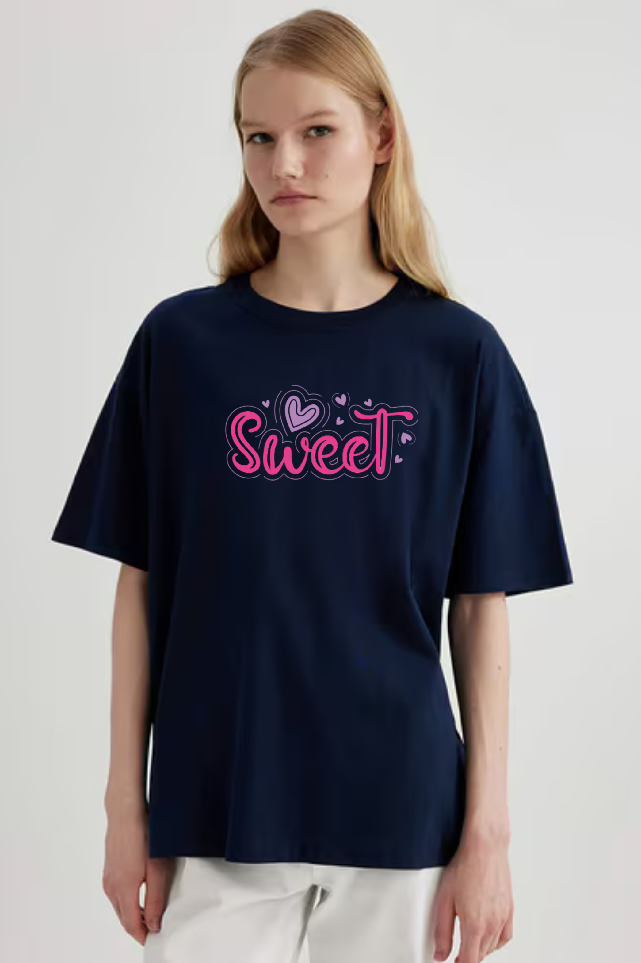Sweet  Graphic Printed Classic Oversized T-shirt For Women [240GSM]
