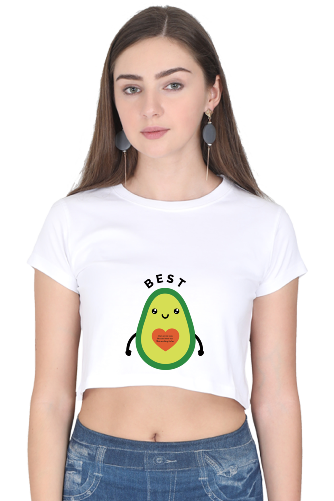 Best Friend Printed Crop Top For Women