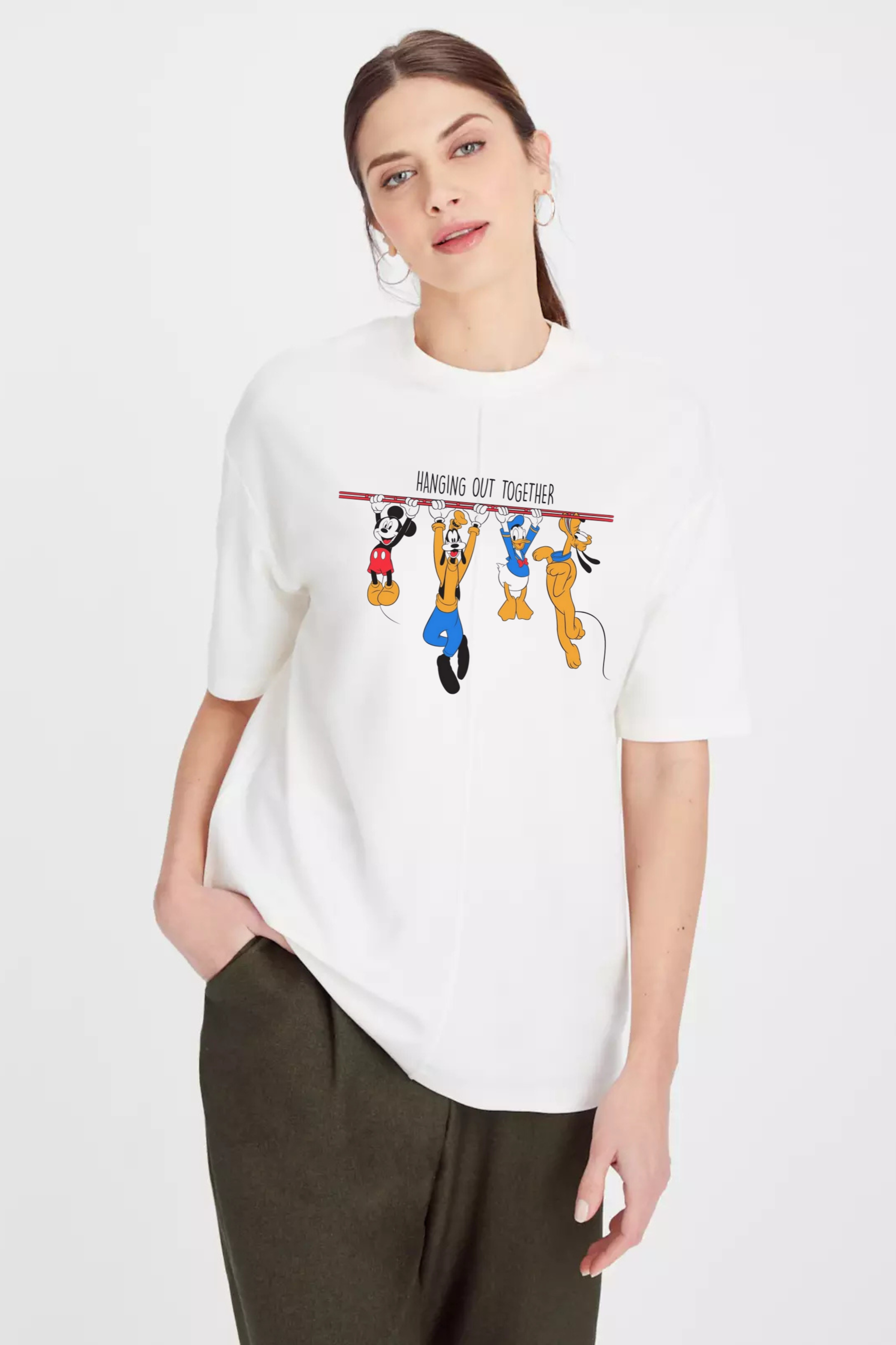 Disney Graphic Printed Classic Oversized T-shirt For Women 240GSM]