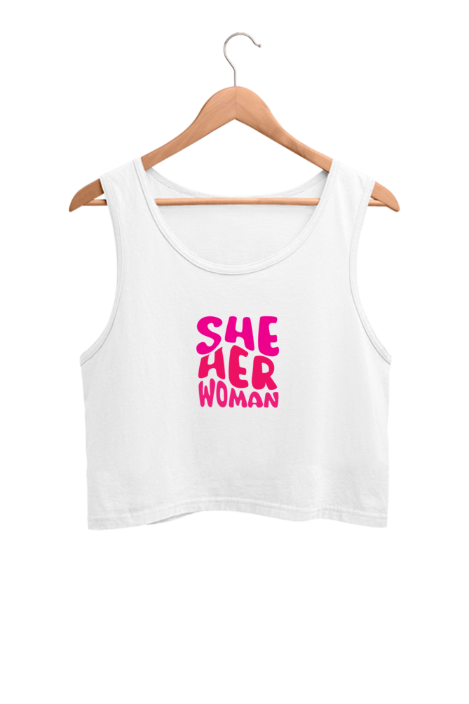 She Her Woman Printed Crop Tank Top For Women