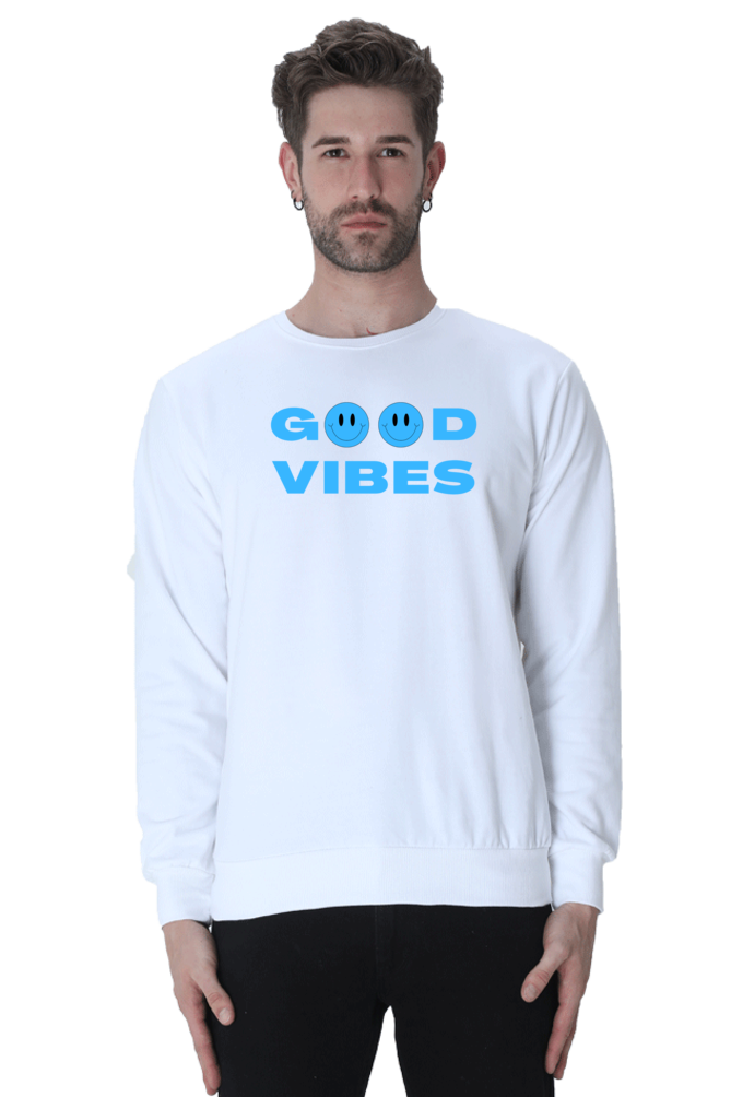 Good Vibes Graphic Printed Sweatshirt For Men [Light Weighted 300 GSM ]