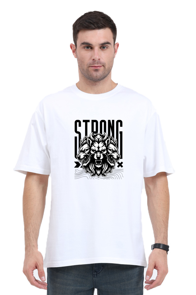 Strong Lion  Graphic Printed Classic Oversized T-shirt for Men [240GSM]