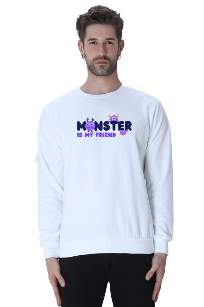 Funny Monster Graphic Printed Sweatshirt For Men [Light Weighted 300 GSM ]