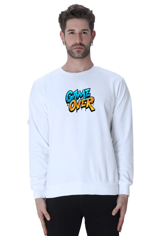 Game Over Graphic Printed Sweatshirt For Men [Light Weighted 300 GSM ]