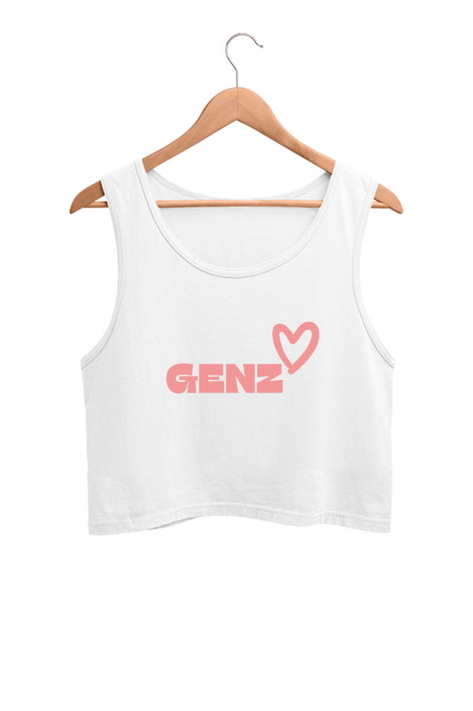 Genz Printed Crop Tank Top For Women