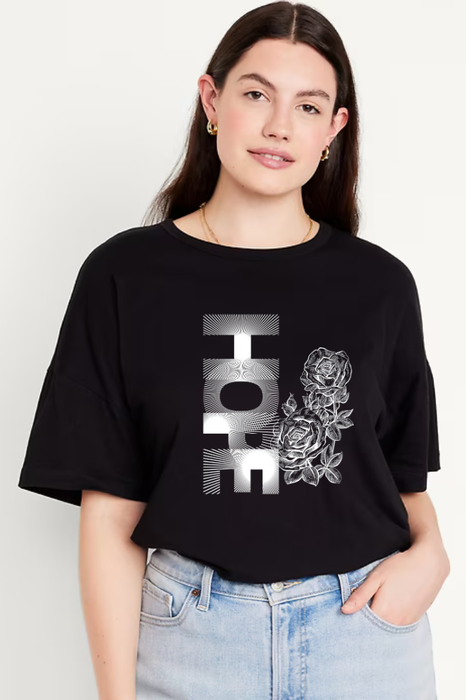Hope Graphic Printed Classic Oversized T-shirt for Women [240GSM]