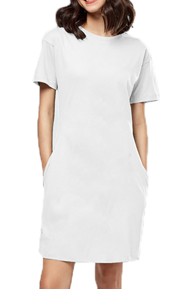 Solid T-Shirt Dress For Women