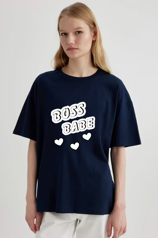 Boss Babe Classic Oversized T-shirt for Women [240 GSM]
