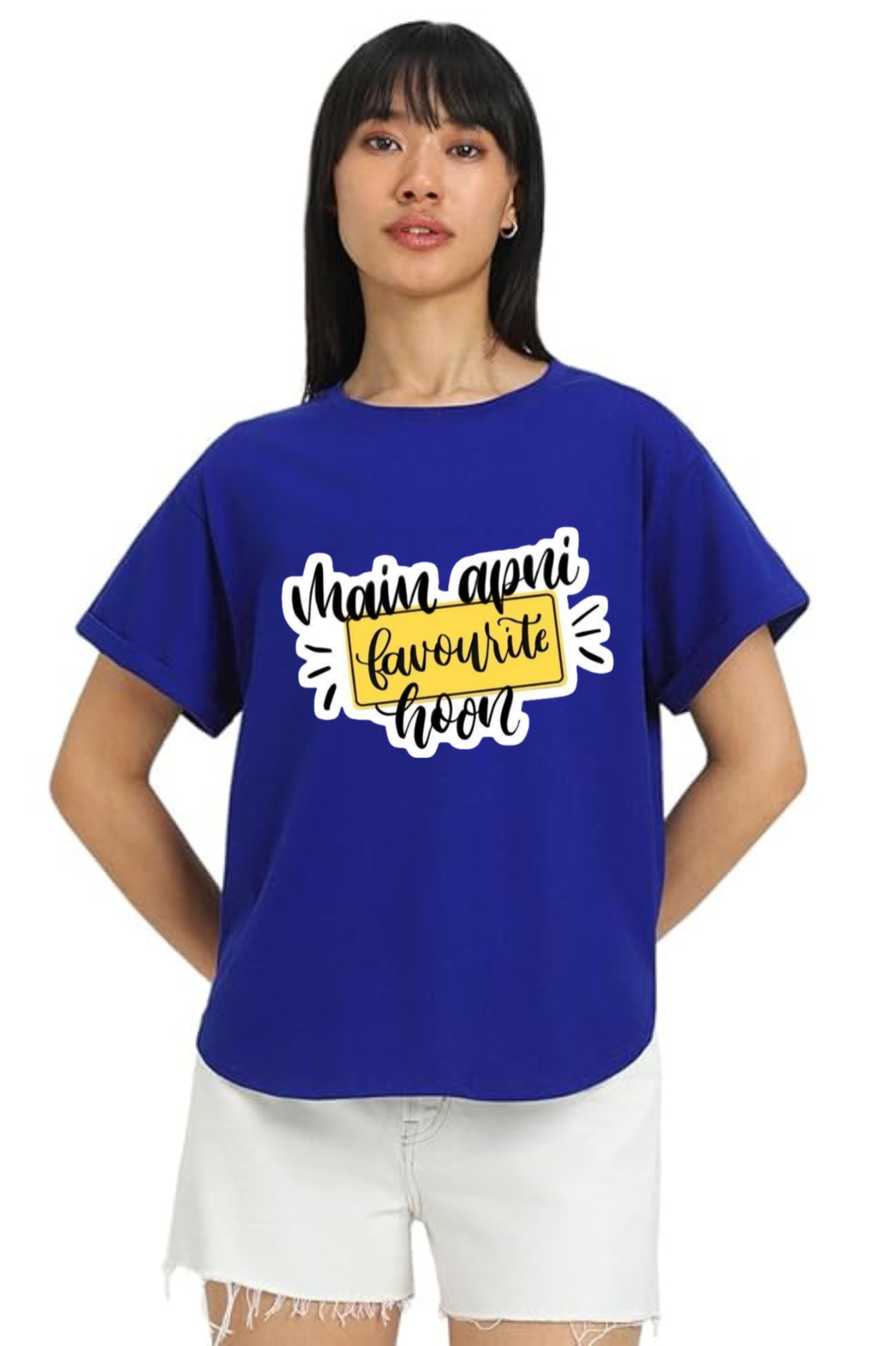 Main Apni Favourite Hoon Graphic Printed Classic Oversized T-shirt For Women [240GSM]