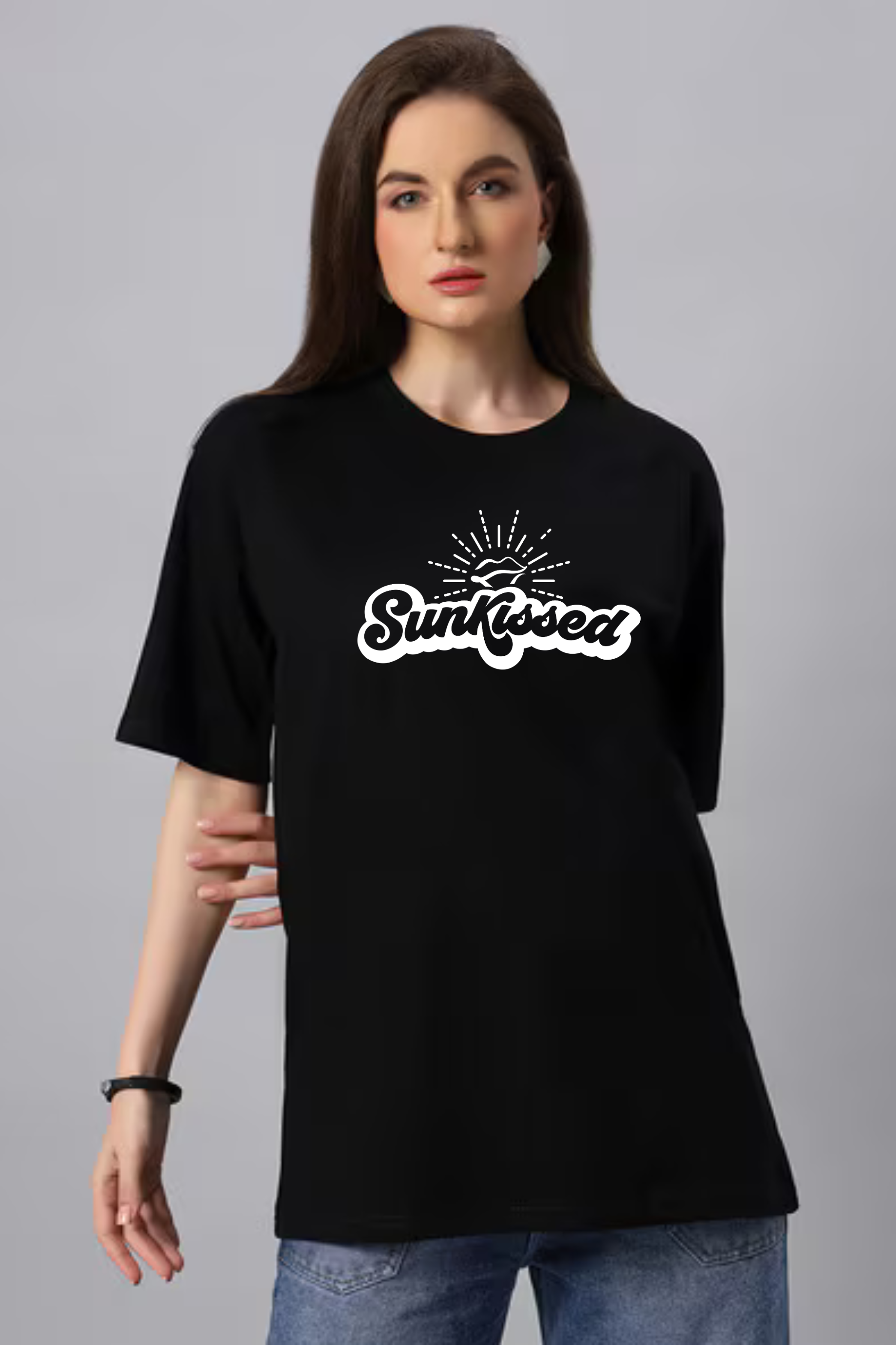 Sunkissed Graphic Printed Classic Oversized T-shirt For Women [240GSM]