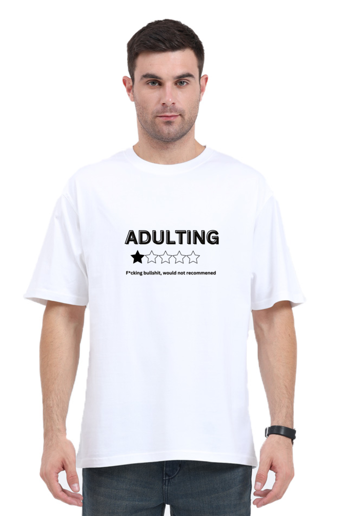 Adulting Graphic Classic Oversized T-shirt for men [240 GSM]