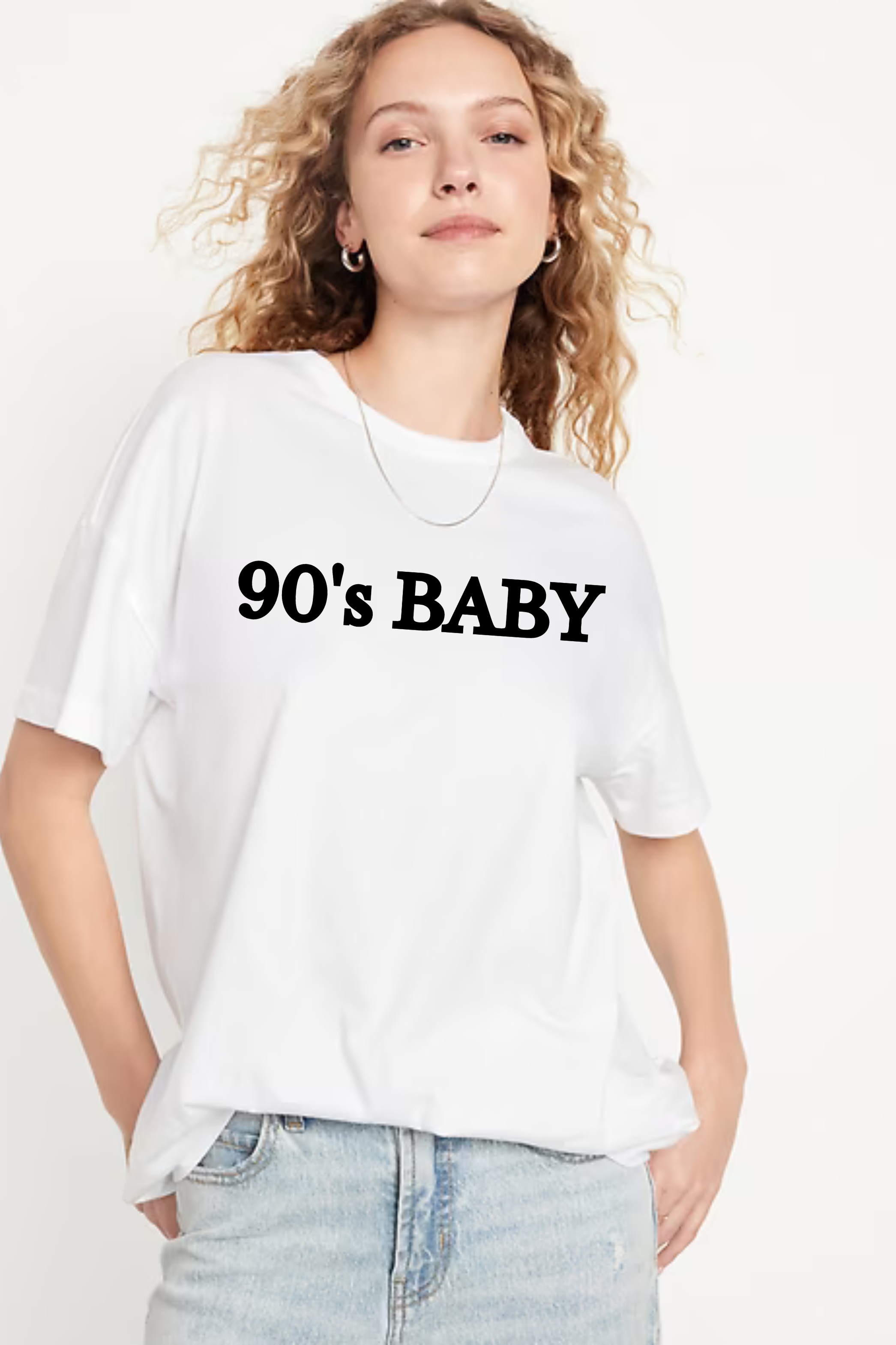 90's Baby Graphic Printed Classic Oversized T-shirt For Women [240GSM]