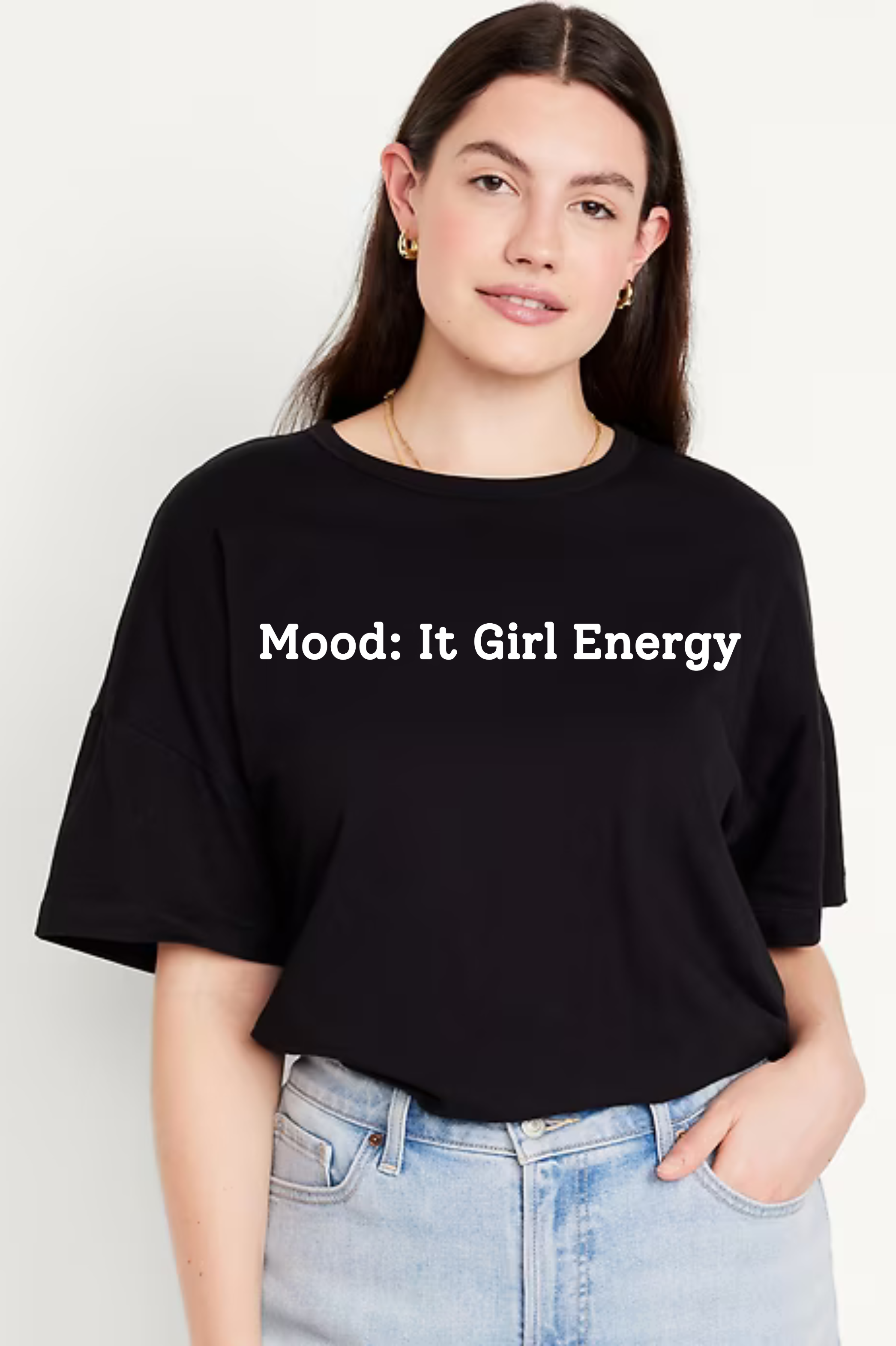 It Girl Energy Graphic Printed Classic Oversized T-shirt For Women [240GSM]