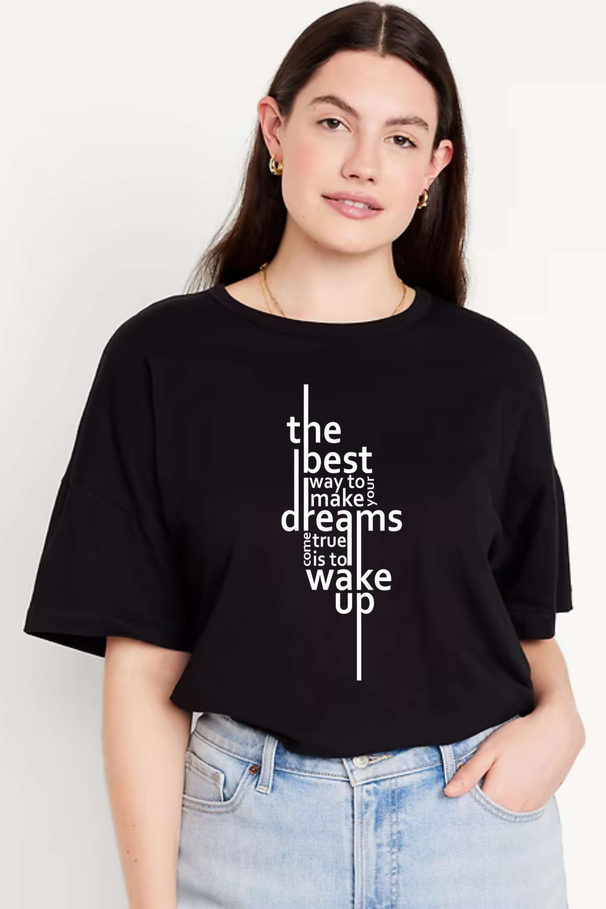 Dream Graphic Printed Classic Oversized T-shirt For Women [240GSM]